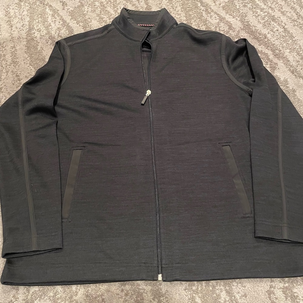 Johnston Murphy black zip up performance sweater